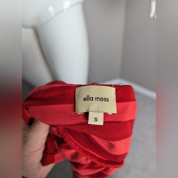 Ella Moss striped dress Red pink beach vacation halter ruffle hem Small - Picture 3 of 9